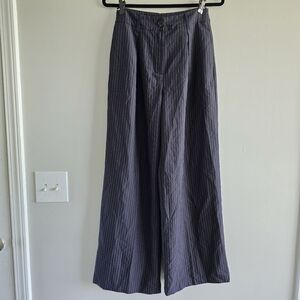 Commense Navy Pants High-Waisted Wide-Leg S